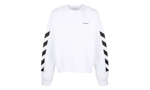 Diagonal Helvetica Oversized Sweatshirt "White" OMBA058C99FLE0010110