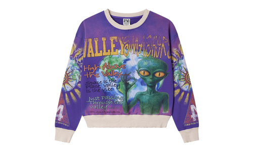 Space Alien Crewneck Sweatshirt "Purple" VAL55