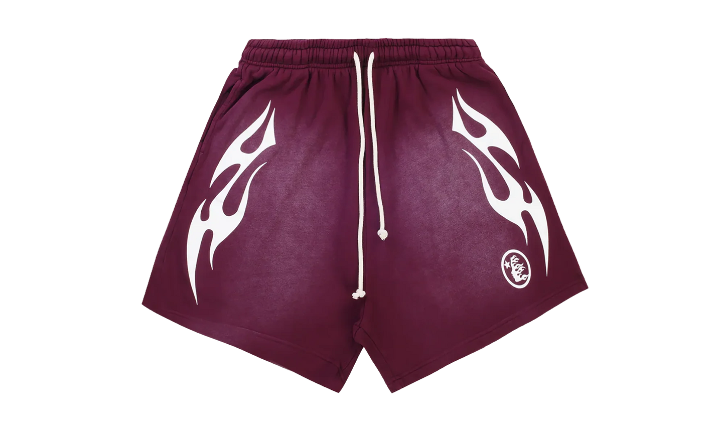 Flame Shorts "Burgundy / White" HSR099