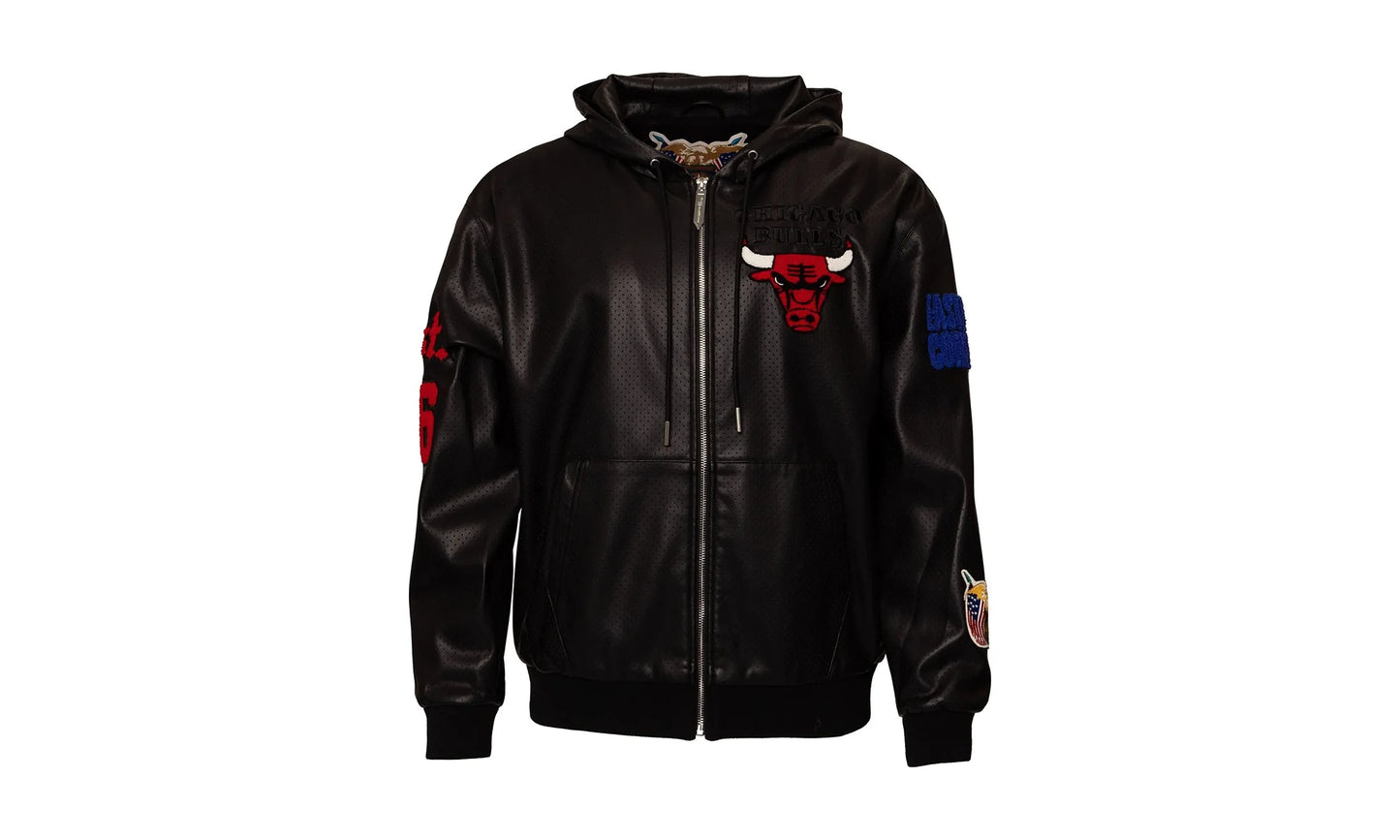 Chicago Bulls 1966 Lightweight Vegan Zip-Up Hooded Jacket "Black" NBA 147BLKDE BULLS