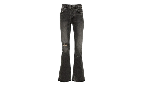 Vintage Flare Blowout Denim Jeans "Light Black" P004 VFLB324