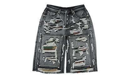 Hell Camo Denim Shorts "Black" TC25PT2202