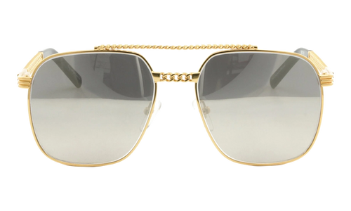 XL Cuban Link Edition 24KT "Yellow Gold / Dark Gray Gradient Mirror Flash Silver" CLXL2 0001 16D3