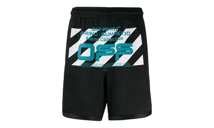 OFF-WHITE Wavy Line Mesh Shorts "Black / Multicolor" OMCI005R201010041001