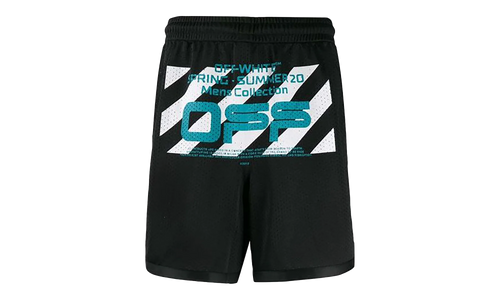 OFF-WHITE Wavy Line Mesh Shorts "Black / Multicolor" OMCI005R201010041001