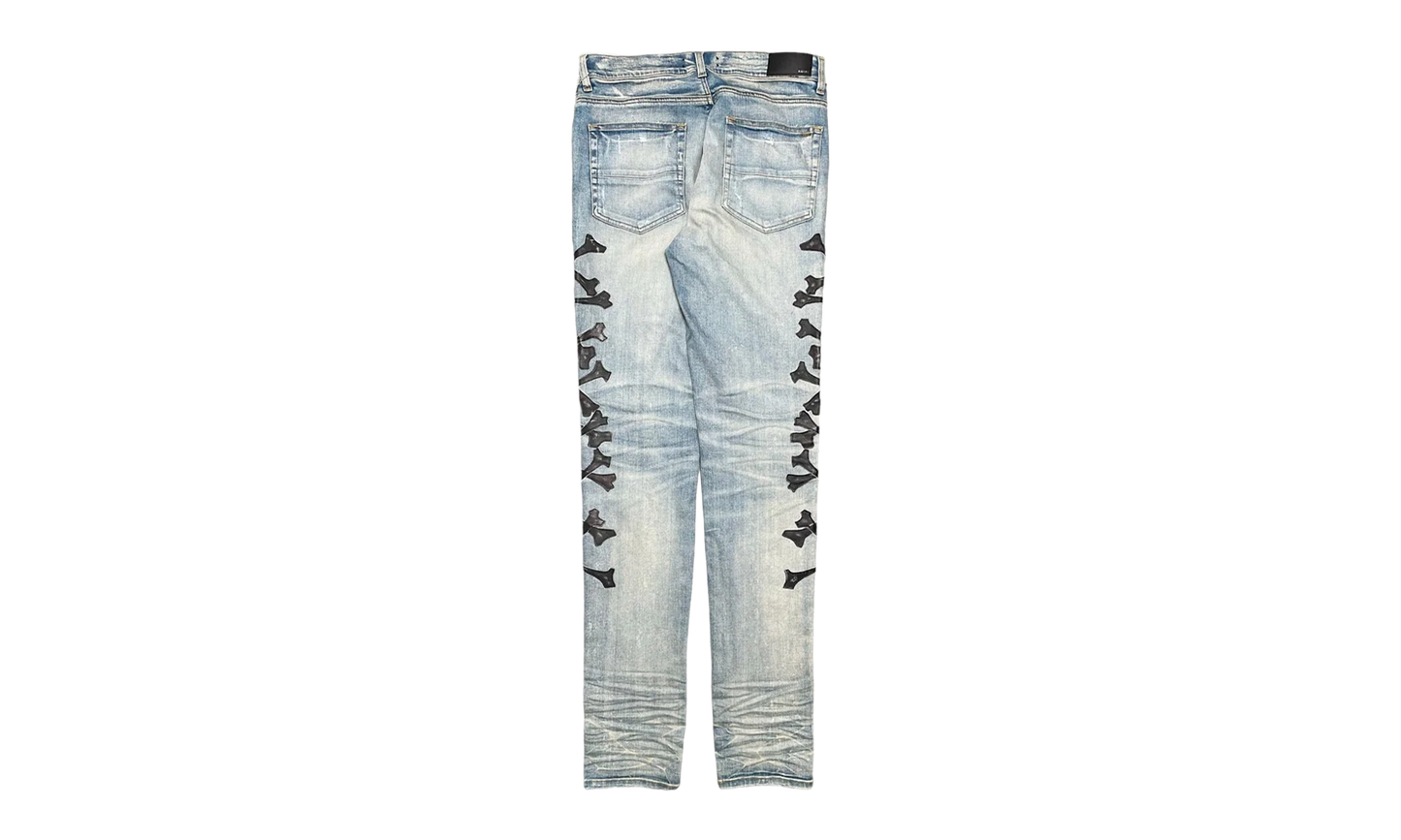 Maxfield Exclusive Leather Patch Bones Jeans "Original Indigo Black" AMELPBJOI