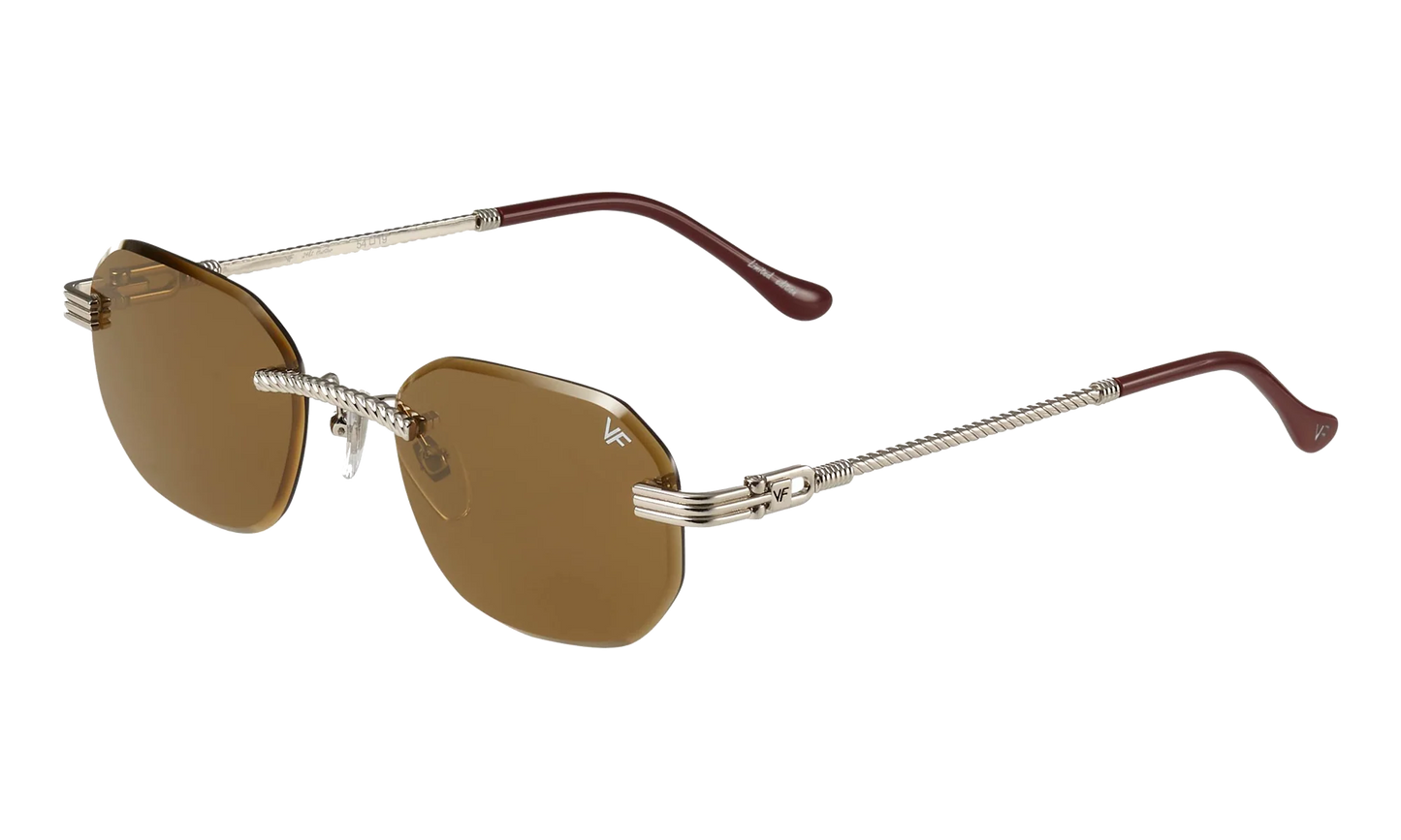 Hustler Rimless Drill Mount 24KT "White Gold / Brown" DMHU2 0045 42B6