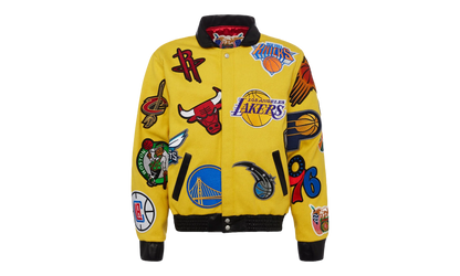 NBA Collage Wool & Leather Jacket "Yellow" NBA 101 YEL