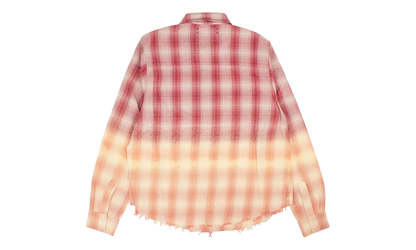 Ombre Lurex Plaid Raw Edge Shirt "Red" Y0W06449PD RED