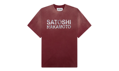 Pearl Studded Logo Tee "Burgundy" SAT004
