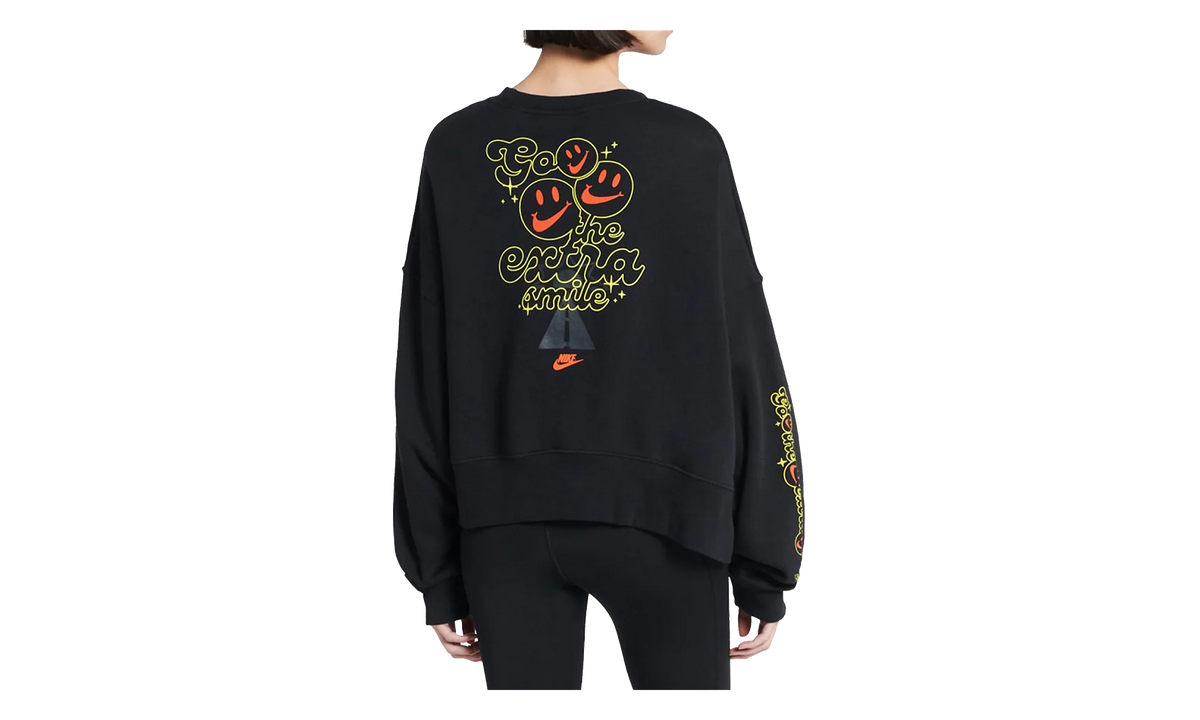 Sportswear Smiley Fleece Sweatshirt WMNS "Black" DQ3543 010