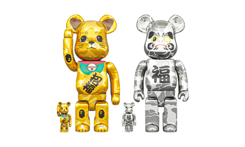 BAPE Maneki Neko & Daruma 100% & 400% "Gold & Silver Plated" MEDI3056