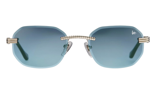 Hustler Rimless Drill Mount 24KT "White Gold / Grape Blue" DMHU2 0053 42A7