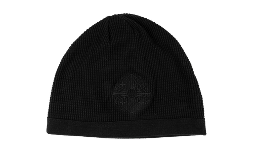 Waffle Cross Beanie Hat "Black" CHRM0785