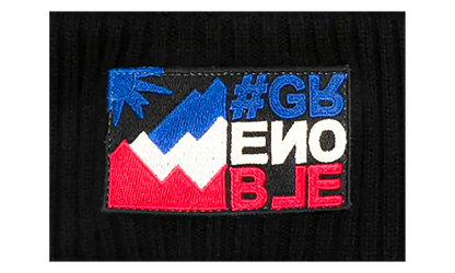 Grenoble Berretto Tricot Grenoble Logo-Patch Virgin-Wool Beanie "Black" MON08