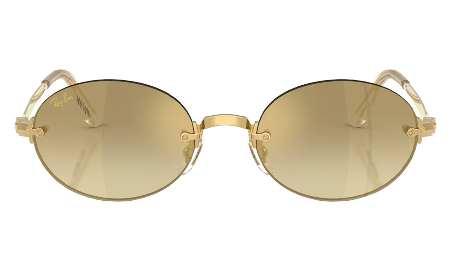 Ray-Ban Rimless "A$AP Rocky - Polished Arista Gold with Brown Mirror Gold Gradient Lens" RB3929 001 7I