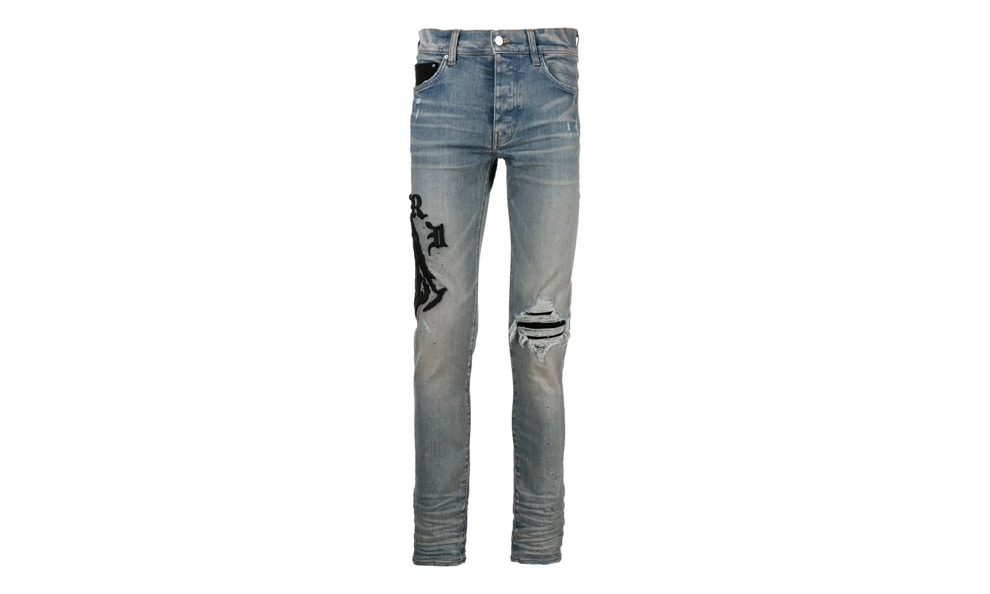Amiri x Wes Lang Reaper Logo Jeans Clay "Indigo Black" AW22MDS002 408