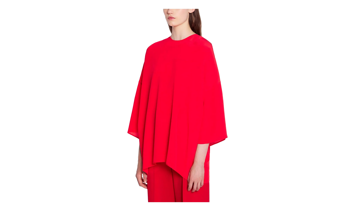 SILK ROUND NECK BLOUSE "Red" RW TO0004 4868 P23 37