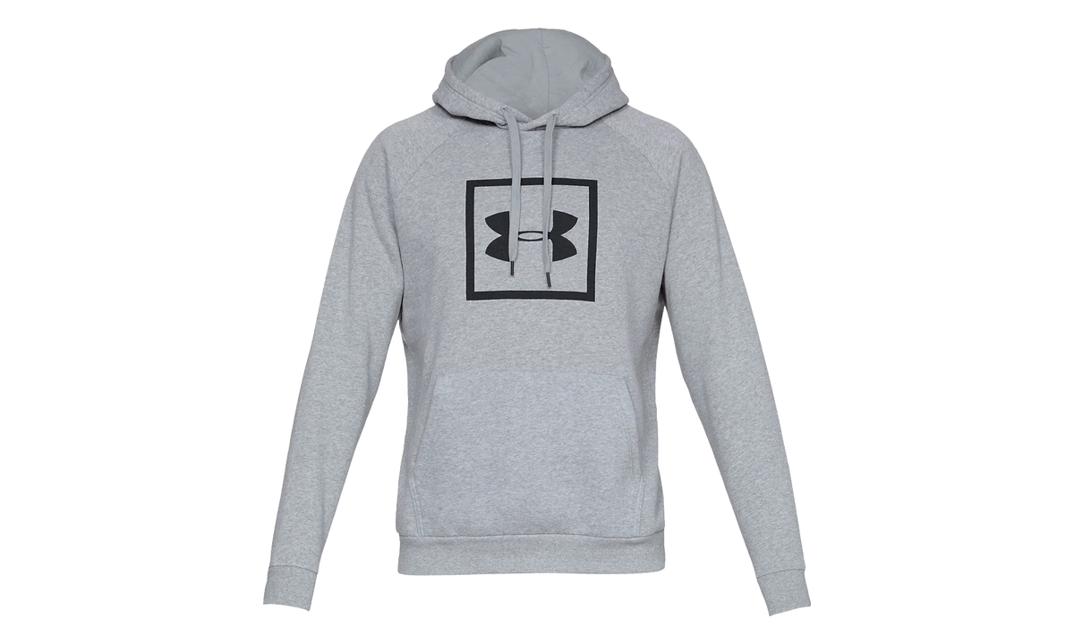 Rival Fleece Box Logo Hoodie "Steel Light Heather / Black" 1329745 035