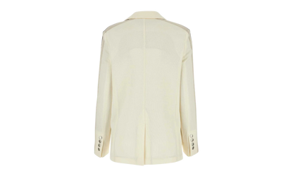 Side Stripe Detailed Blazer Suit Jacket "Cream" PWEN013F23FAB001