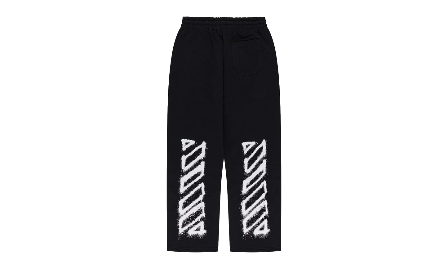 Spray Can Diagonal Sweatpants "Black" OFW MBTM 0091