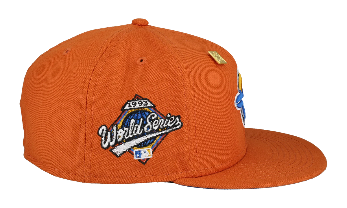 59FIFTY Toronto Blue Jays 1993 World Series Patch Fitted Hat "Orange / Blue" 123451292330