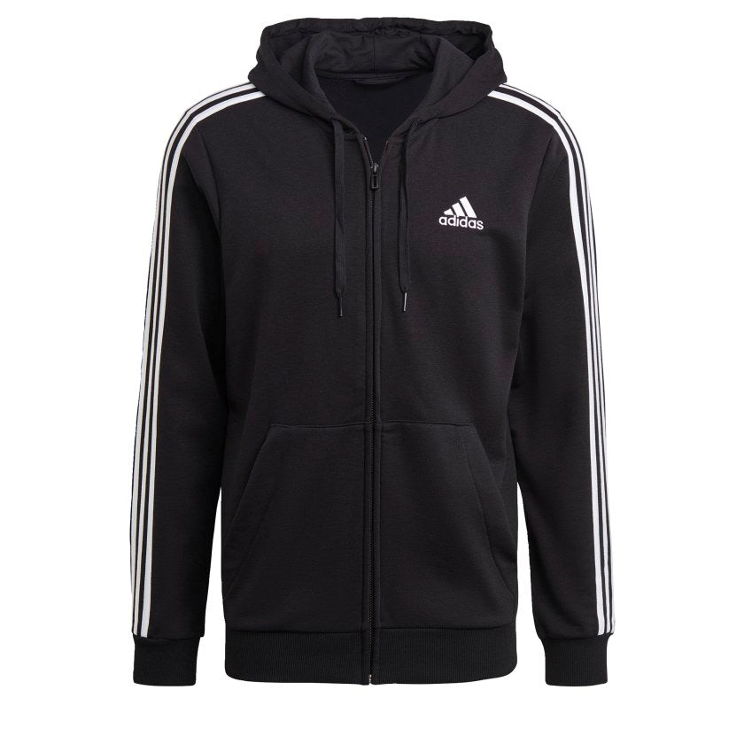 Men's adidas Essentials French Terry 3-Stripes Full-Zip Hoodie