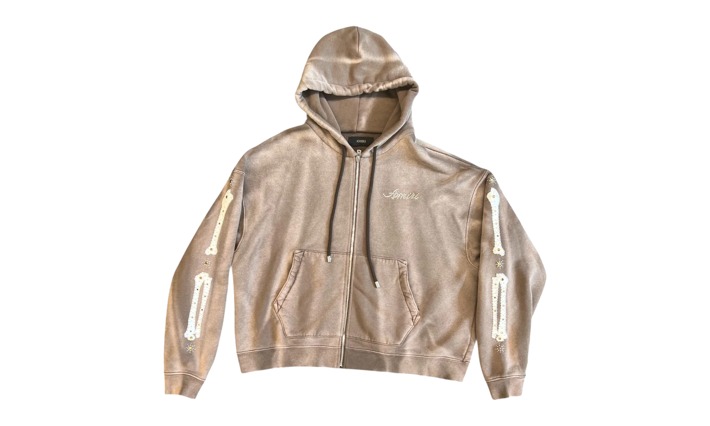 Bones Studded Zip-Up Hoodie "Brown" AWTOJR1073 210
