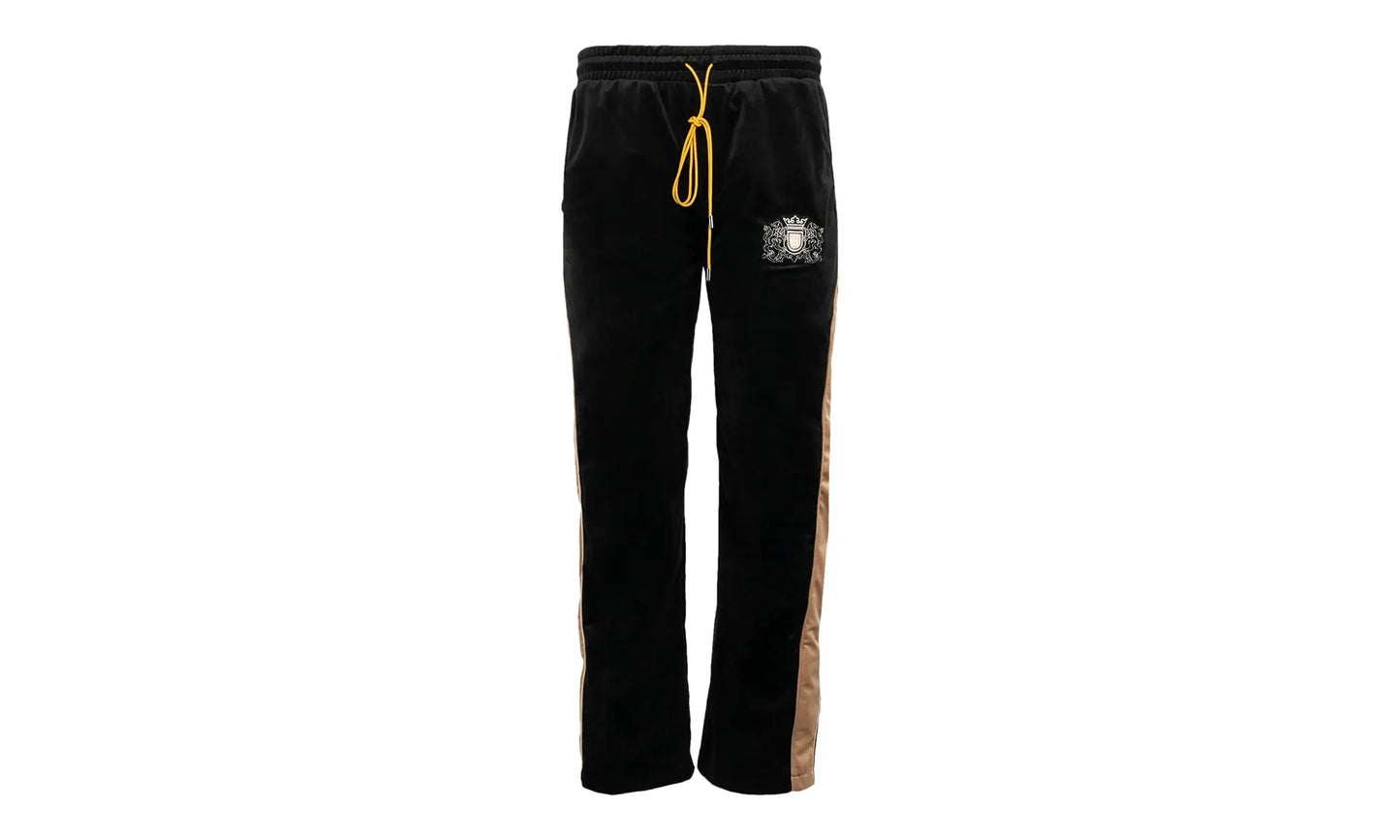 Crest-Embroided Velvet Track Pants "Black" PF23PA05083679