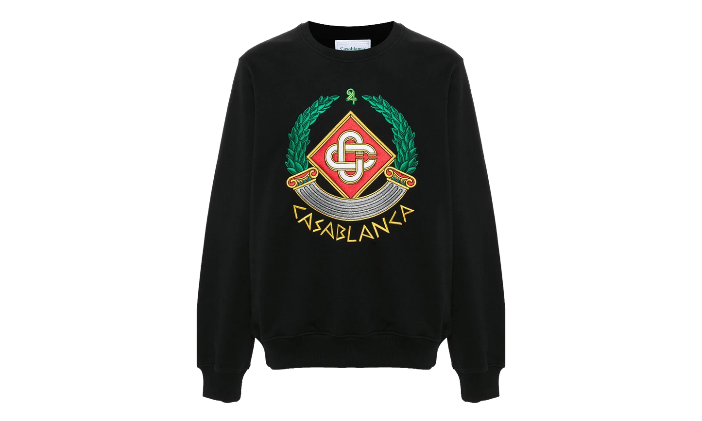 Casa Crest Embroidered Sweatshirt Black "Black" MF24 JTP 001 03 BLAC