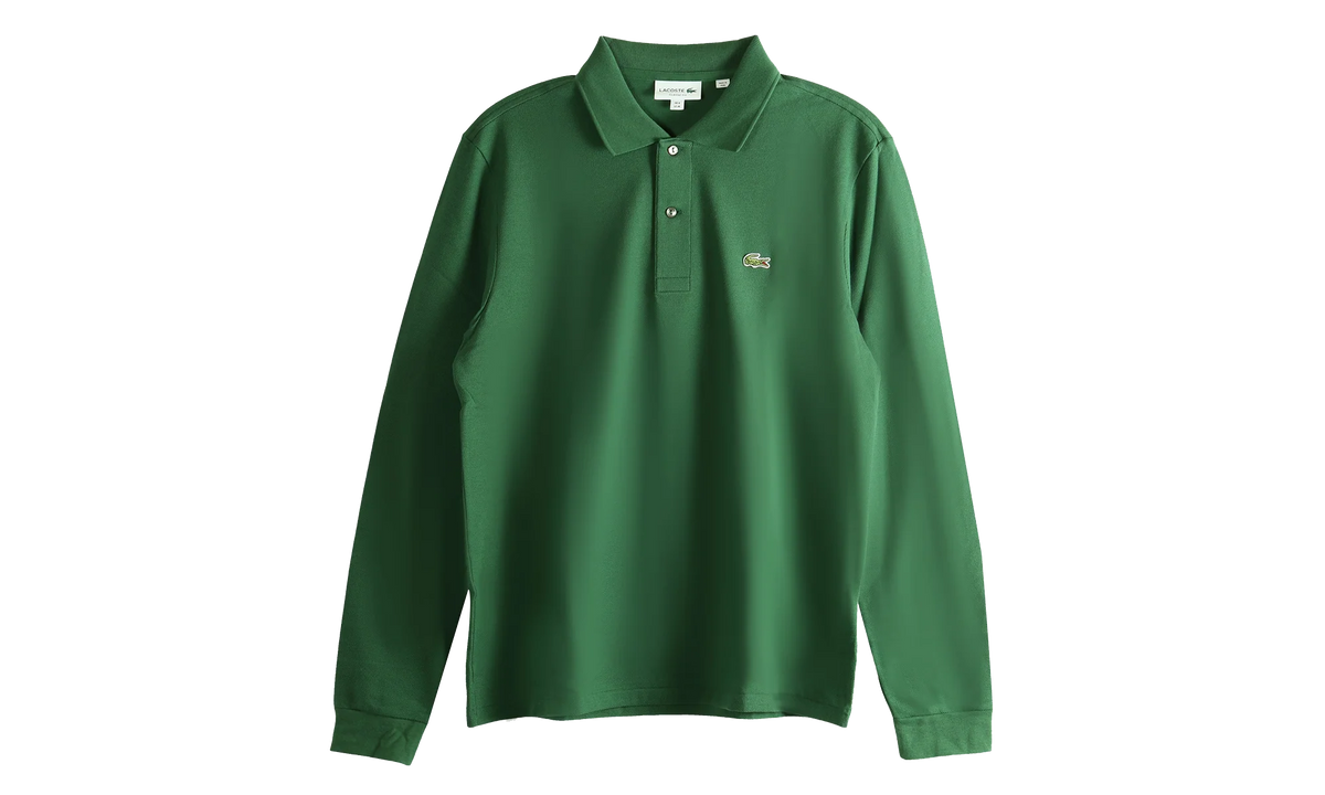 Classic Fit Long Sleeved L.12.12 Polo Shirt "Green" L1312 00 132