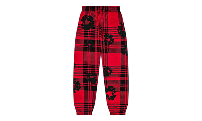 Plaid Cotton Wreath Sweatpants "Red" DT387