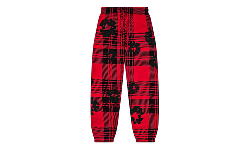 Plaid Cotton Wreath Sweatpants "Red" DT387