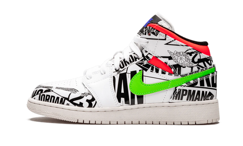 Air Jordan 1 Mid GS "All Over Logos" 554725 143