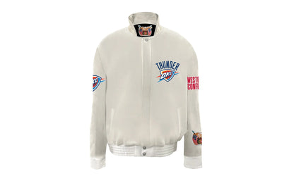 Oklahoma City Thunder Wool & Leather Varsity Jacket "White" NBA 004W OKC