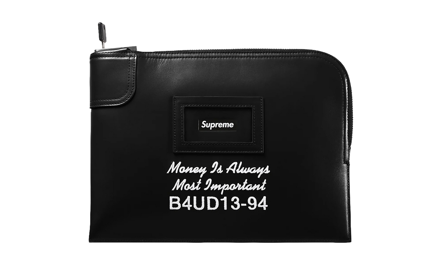 Leather Money Bag "FW25 - Black" SU27088