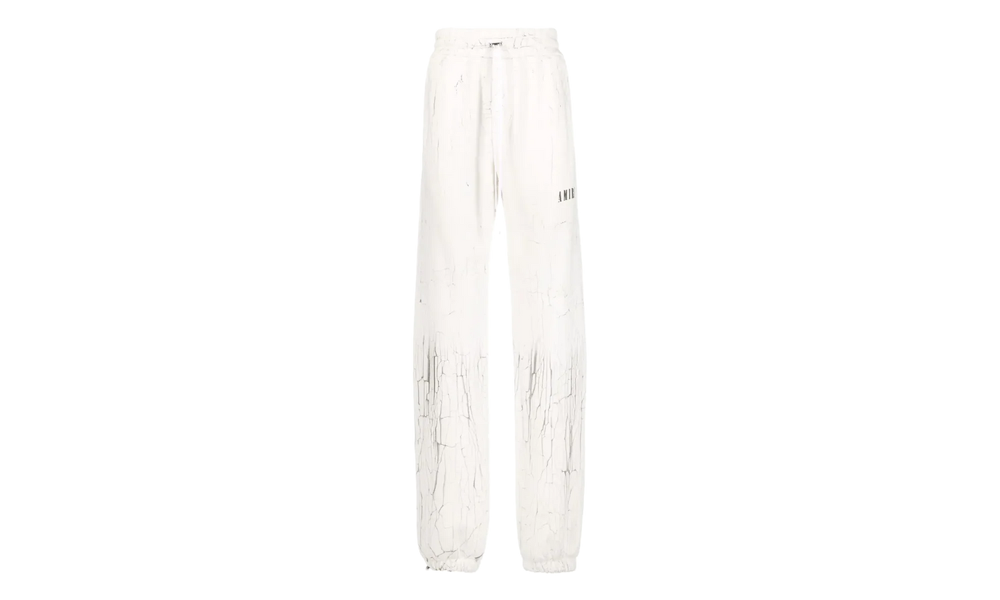 Cracked Dye Logo Sweatpants "White Black" PS23MJL026 100