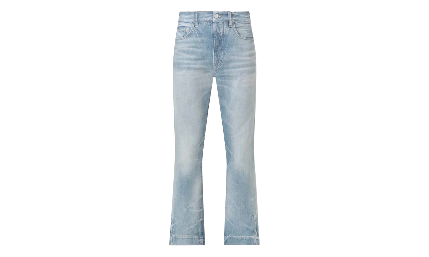 Long Straight Flare Jeans "Medium Indigo" WDR006 497 BLUE