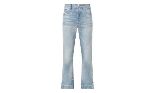 Long Straight Flare Jeans "Medium Indigo" WDR006 497 BLUE