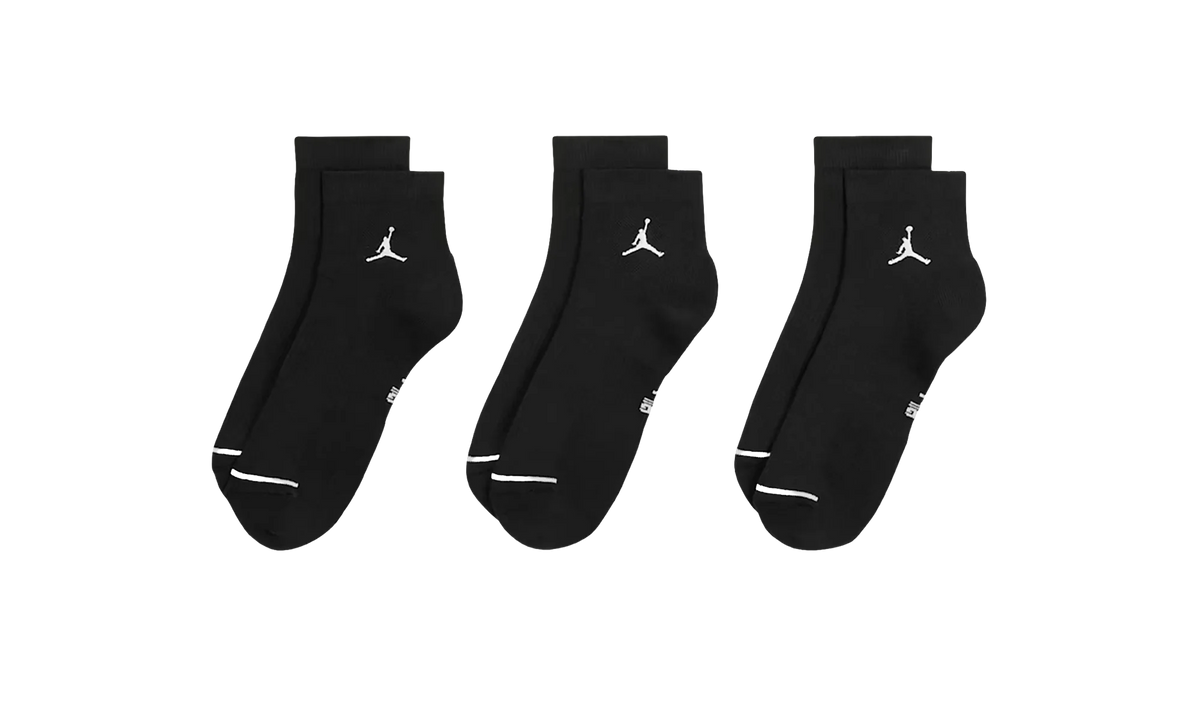 Jordan Everyday Ankle Socks "Black / White - (3-Pack)" DX9655 010