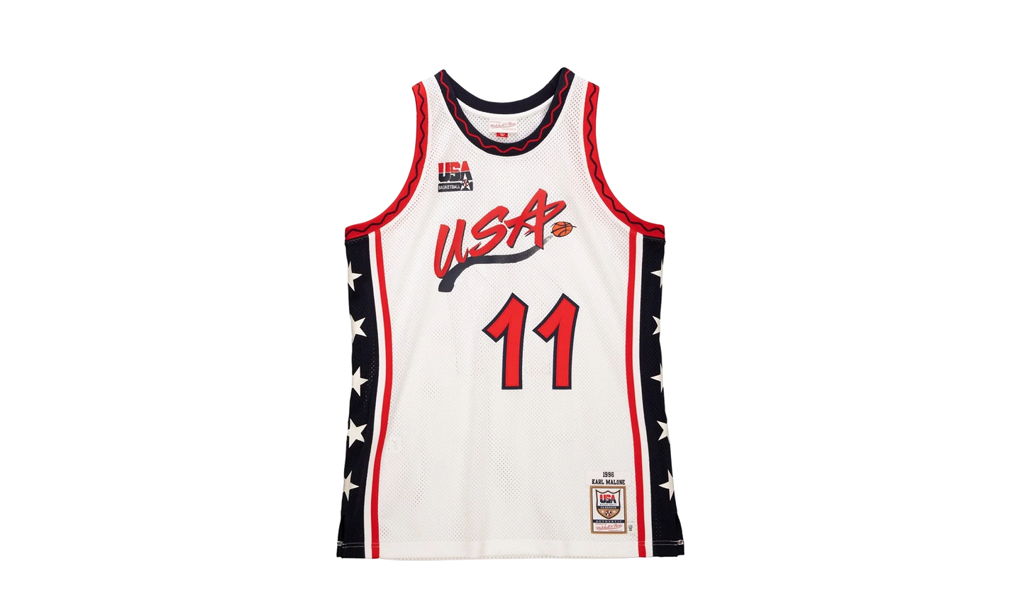 NBA Karl Malone Authentic Jersey "1996 USA Dream Team - White" AJY4CP20042 USAWHIT96KMA