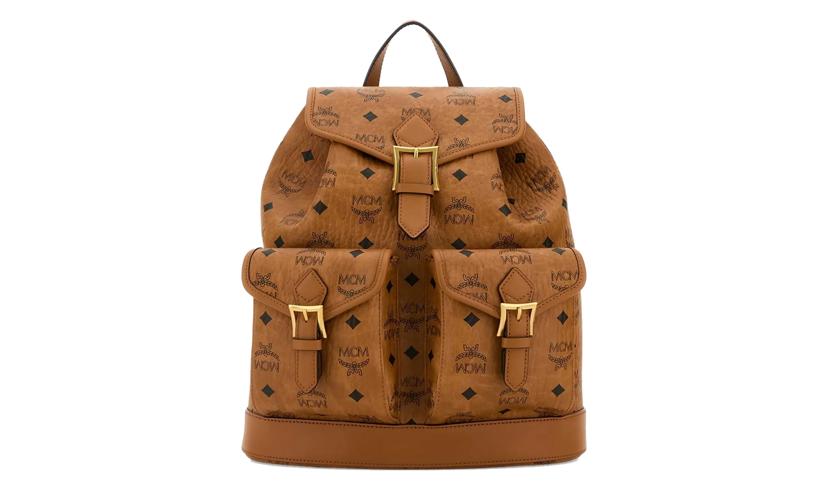 Small Aren Backpack in Visetos "Cognac" MWKFATA01CO001