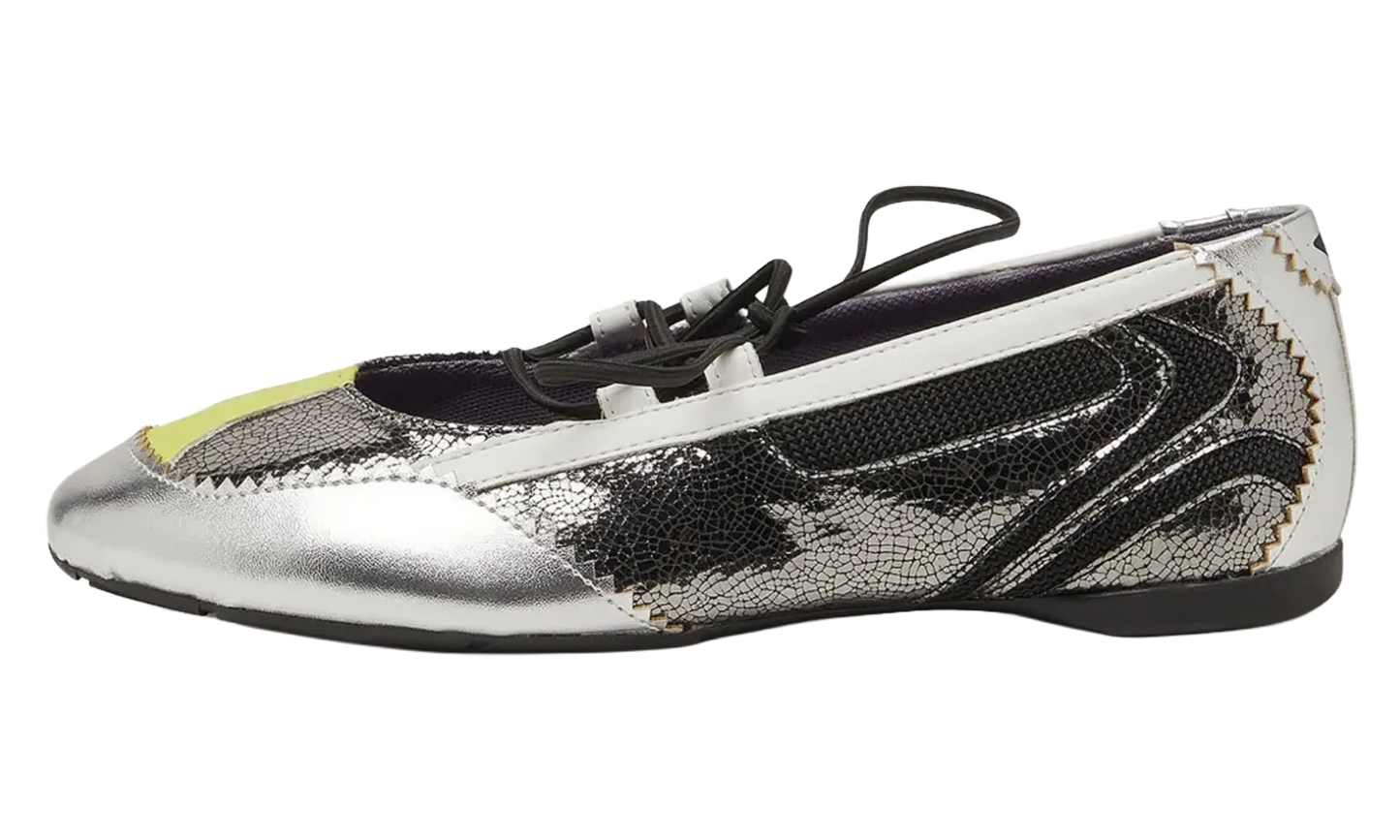 D-Mile Lace Up Ballerina WMNS "Silver" Y03856 P7472 H7591