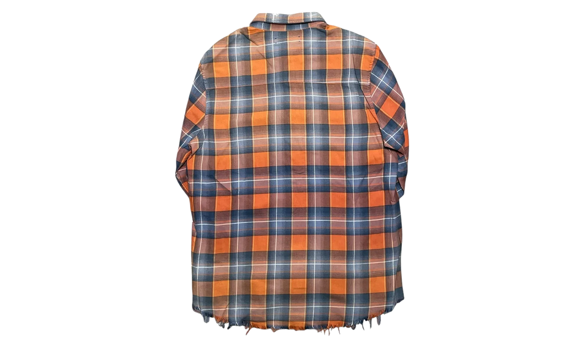 Faded Flannel Button Up Long Sleeve Shirt "Red Blue Plaid" MAFPFRB