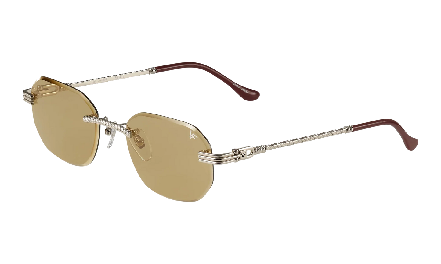 Hustler Rimless Drill Mount 24KT "White Gold / Amber" DMHU2 0054 43A2