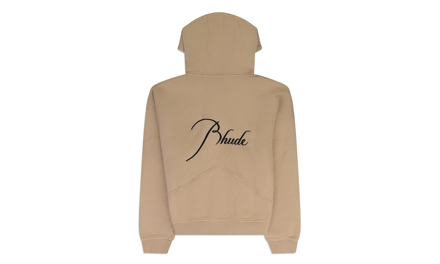 Embroidered Logo Zip-Up Hoodie "Tan" RHDMHDS0039 TAN