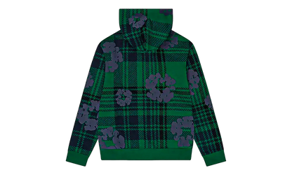 Plaid Cotton Wreath Zip Hoodie "Green" DT385