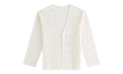 Ethan Logo Lace Cardigan "Off-White" khw010111 114
