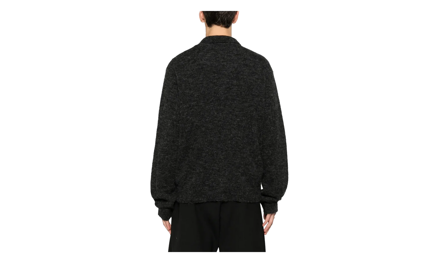Evening Polo Shirt "Charcoal Melange Fuzzy Alpaca" M2263EC