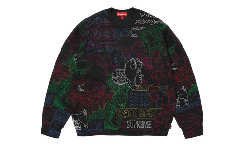 Collage Embroidered Sweater "SS26 - Black" SU27293
